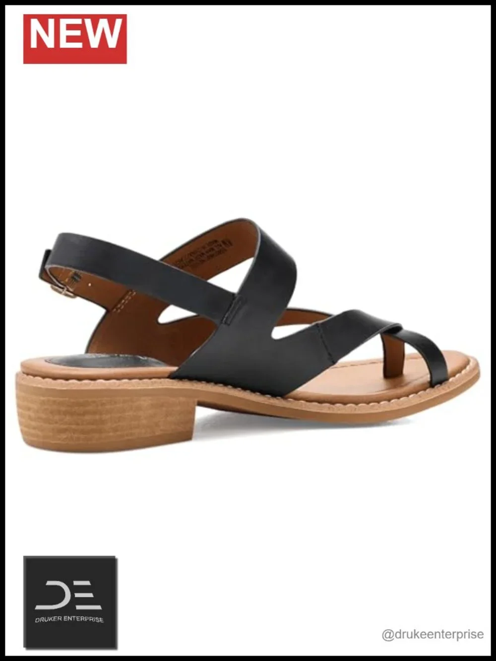 Women's Nessie Slingback Sandals Block Heel Faux Leather Padded Sock Lining